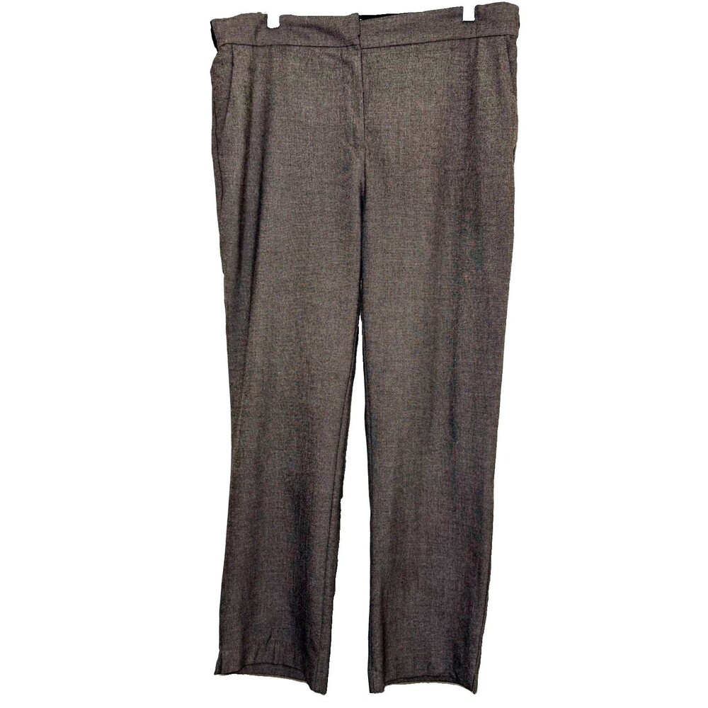 Zara Women’s XL Gray Tailored Ankle Pants Black Elastic Waist Stretch Trousers